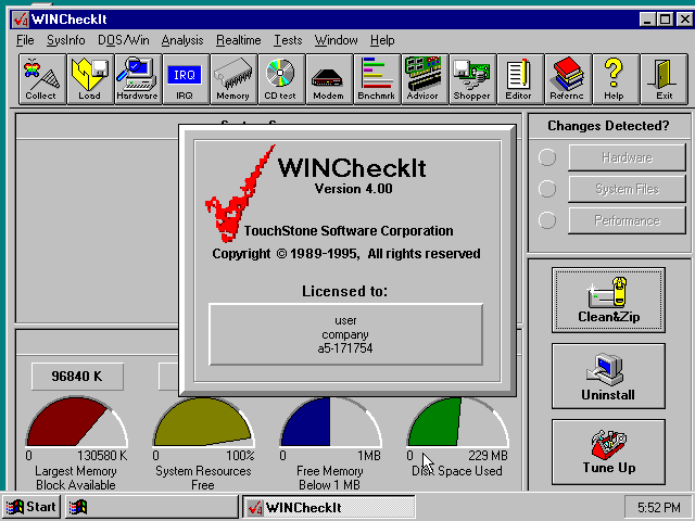 WINCheckit 4.0 - Splash